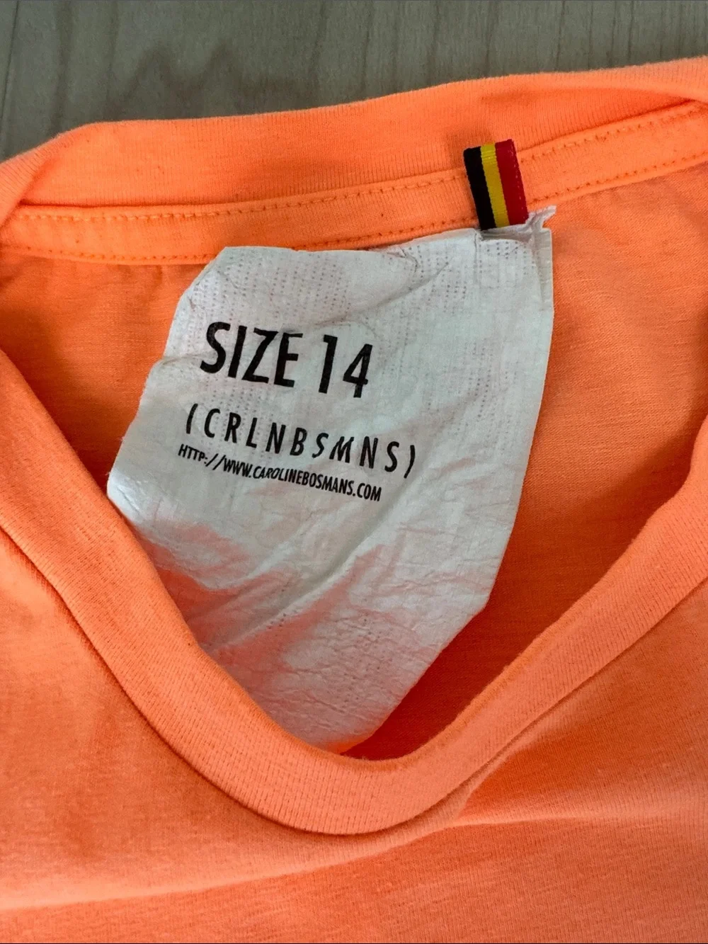Caroline Bosmans Neon Orange V-Neck Tee